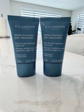 【Brand New】Clarins Hydrating Night Cream Moisturizing Repair Skincare 15ml x2